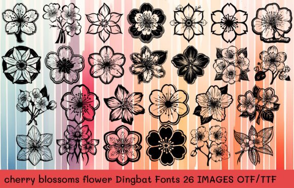 Cherry Blossoms Flower: A Designer's Take on Floral Dingbats