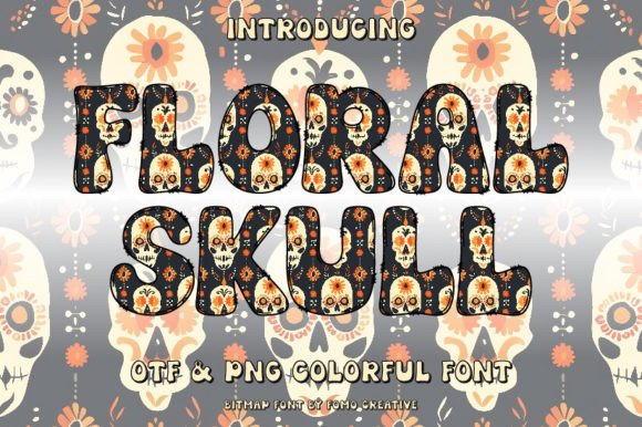 Floral Skull: The Color Font That Stops the Scroll